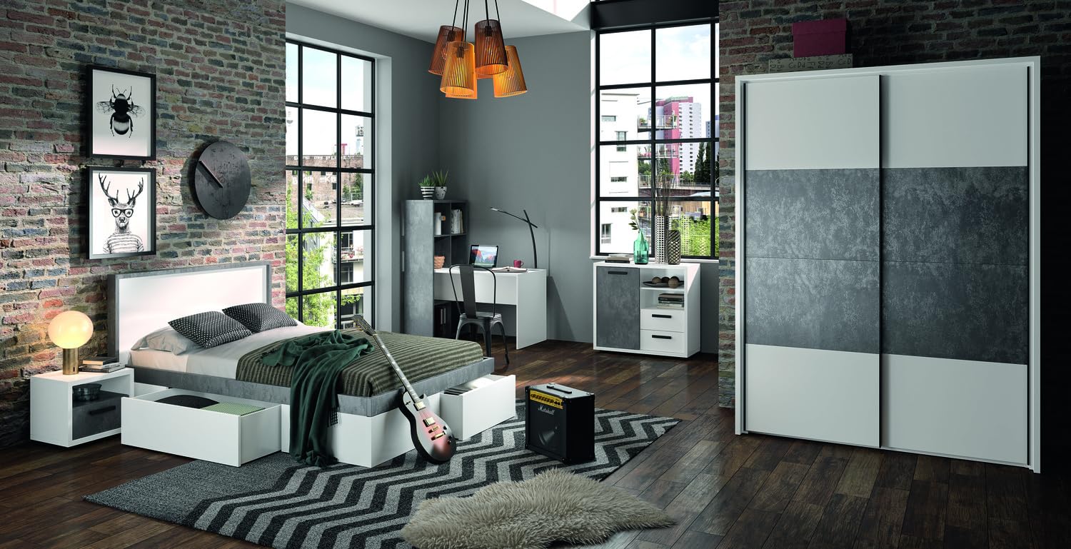 Composad Velata Comodino 1 Cassetto Grigio Tadao Bianco