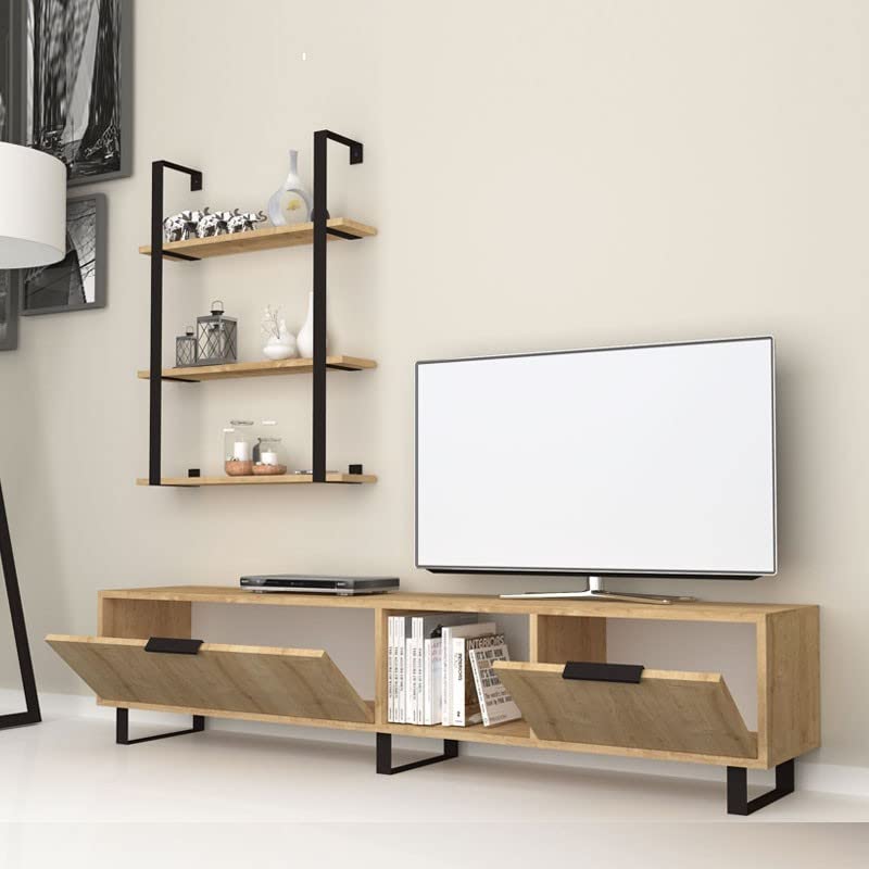 Iperbriko Zenon Porta TV Rovere 180 cm con Libreria