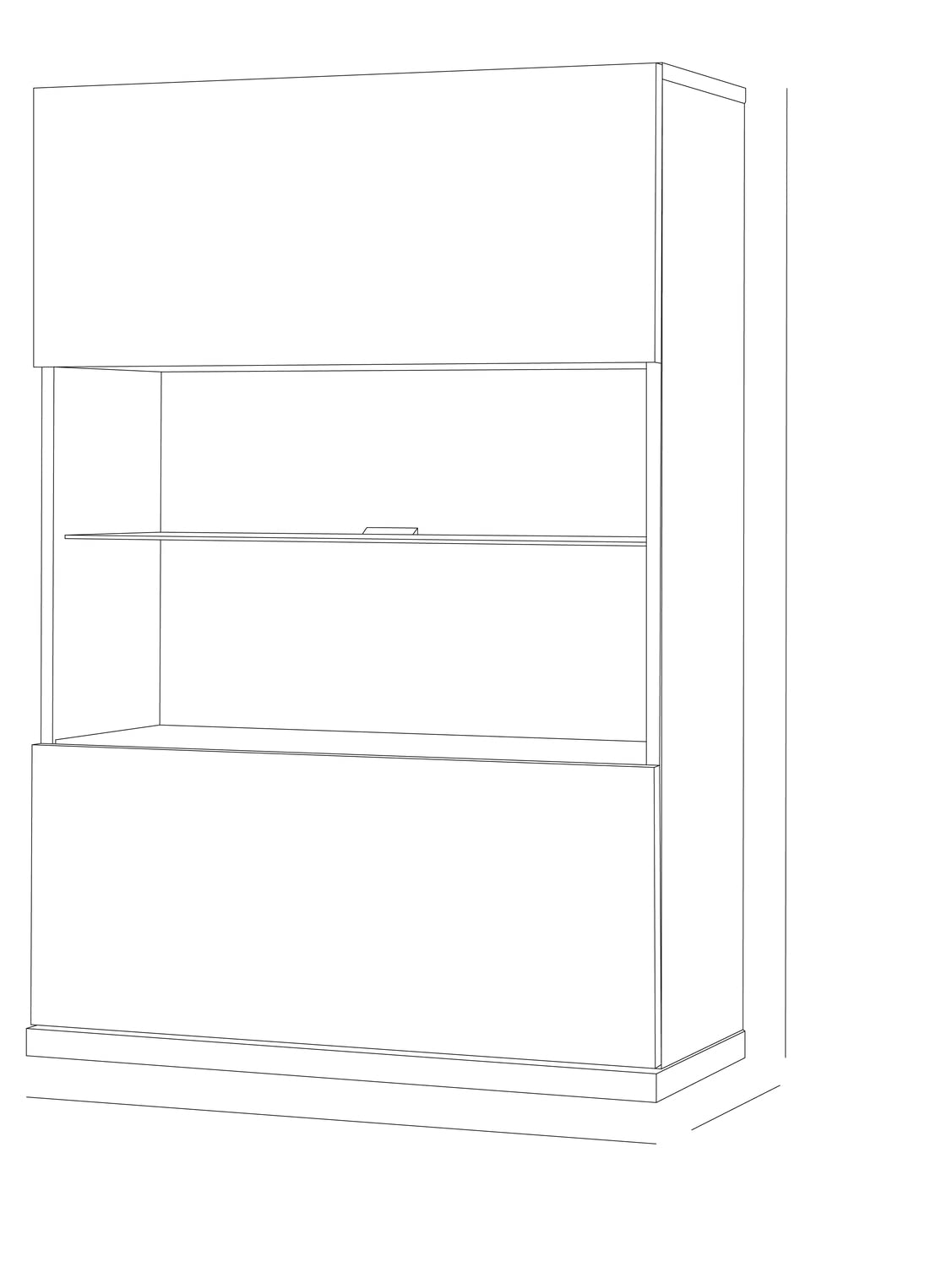 Composad Mundi pensile sospeso 1 anta vetro rovere bianco
