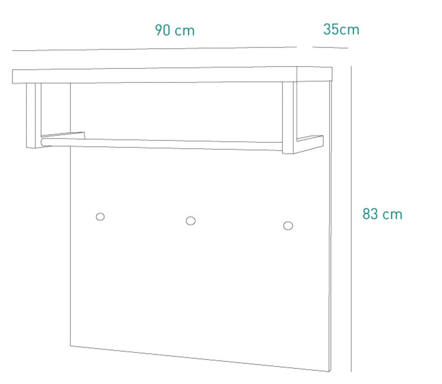 Composad LaFabrica Pensile Appendiabiti Rovere Cemento 90x84 cm