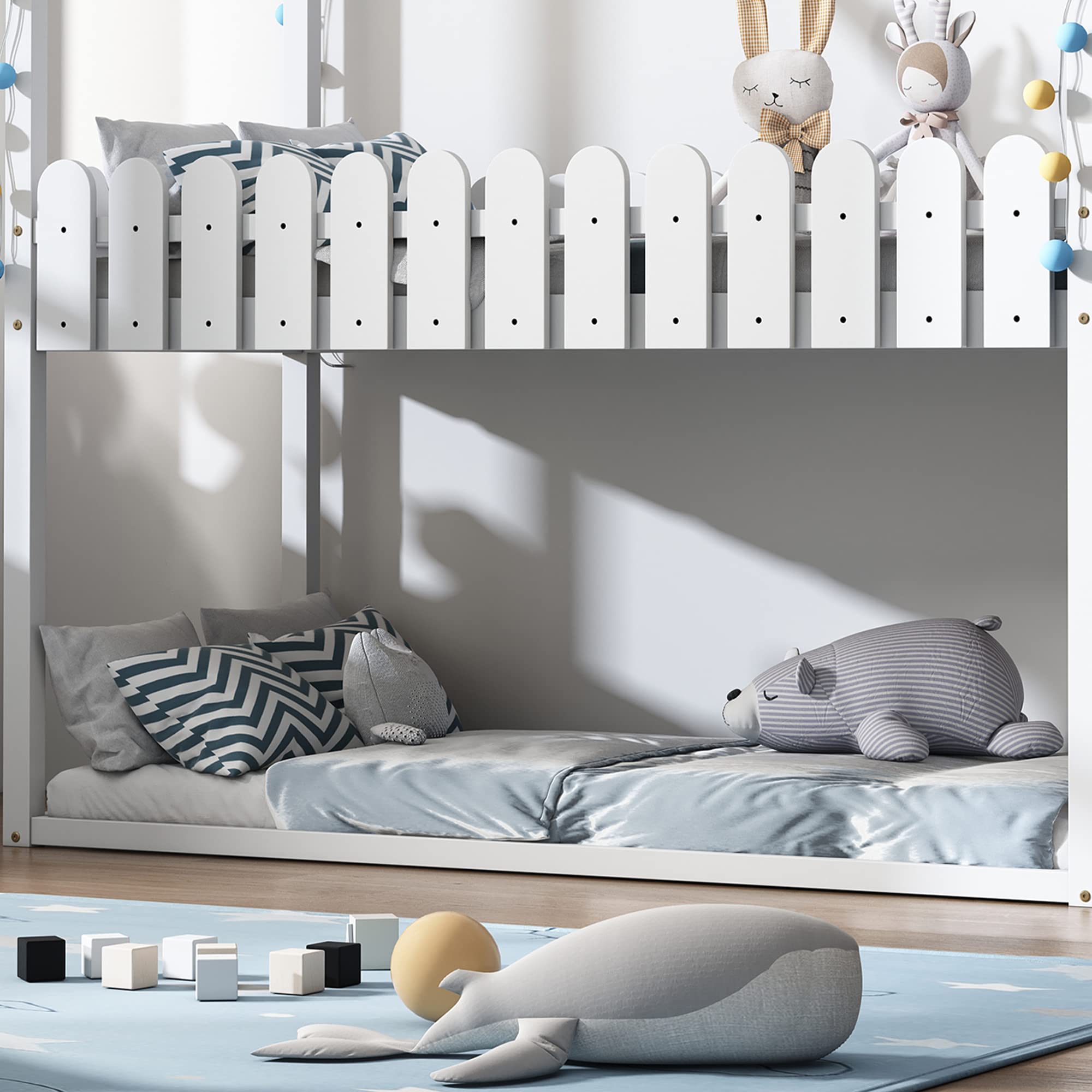 Dolamaní Letto Soppalco Casa 90x200 Legno con Scale e Cassetti