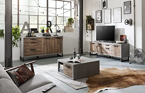 Composad Lafabrica Set 3 Mobili Soggiorno Rovere Cemento Industrial