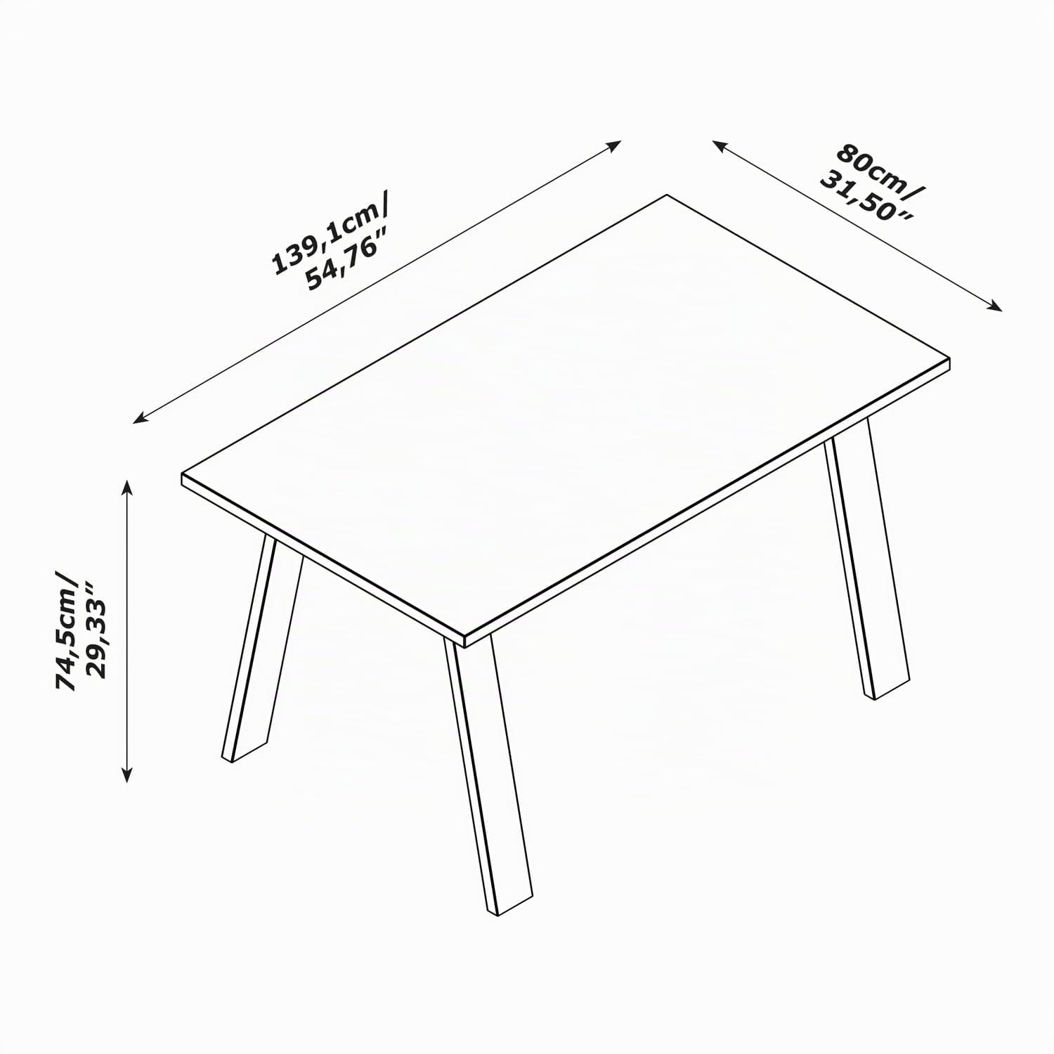 Composad Davinci Brera 4 Posti Tavolo Noce 139x80 cm