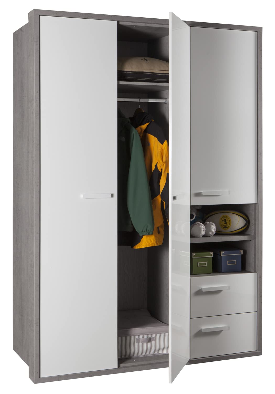 Composad Mipiace Armadio 3 Ante 153 cm cemento bianco