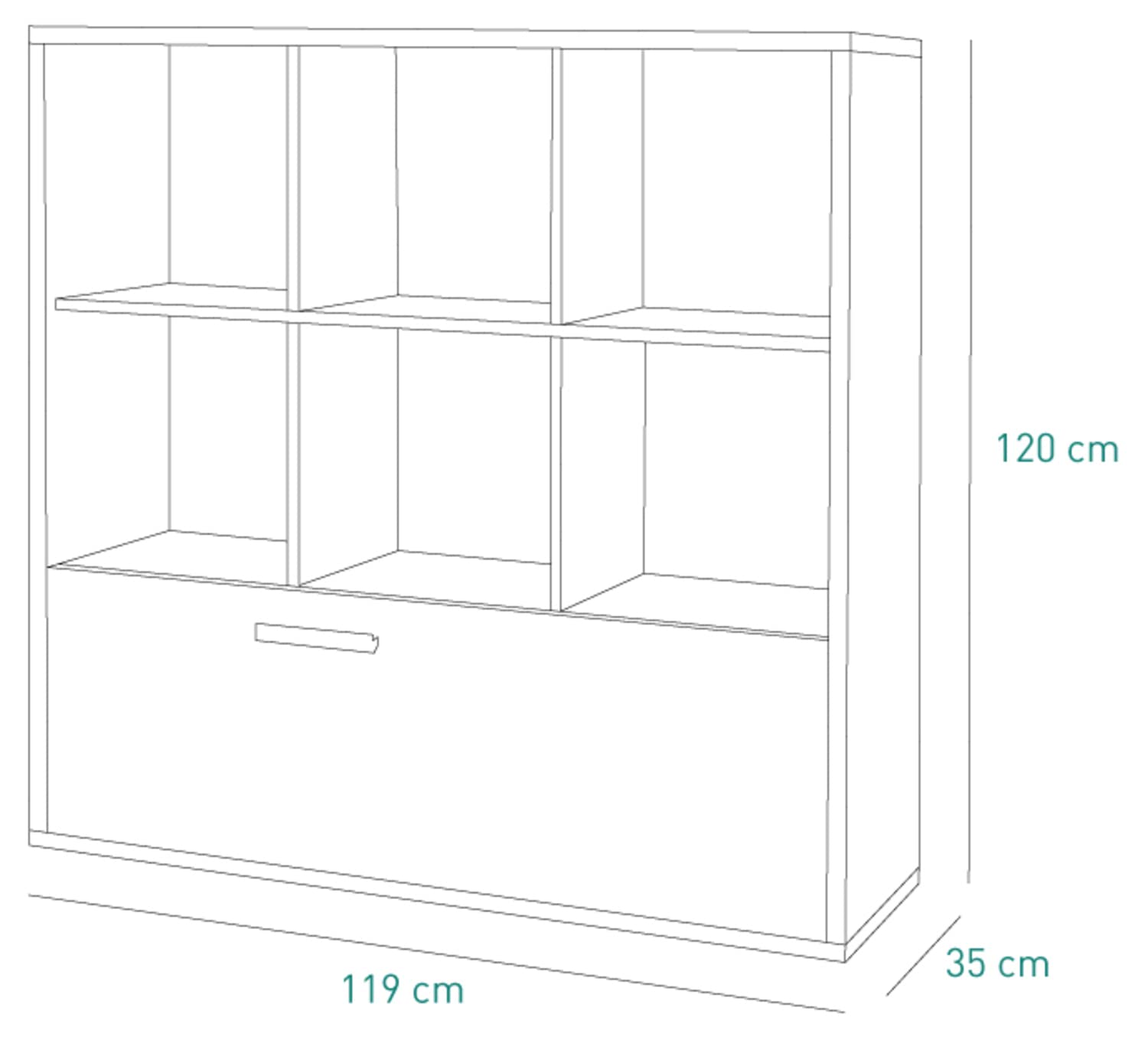 Composad Mipiace libreria 6 vani cassettone cemento bianco