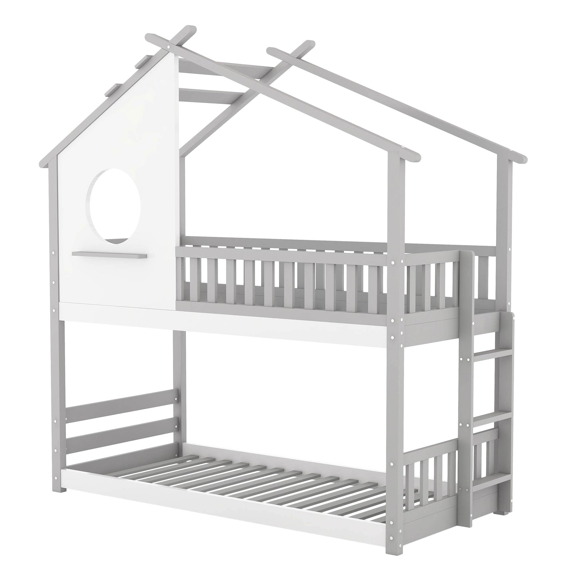 Dolamaní Letto a castello bambini 90x200 grigio bianco