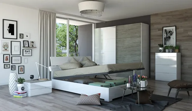 Composad Galaverna camera da letto 5 pezzi cemento bianco contenitore