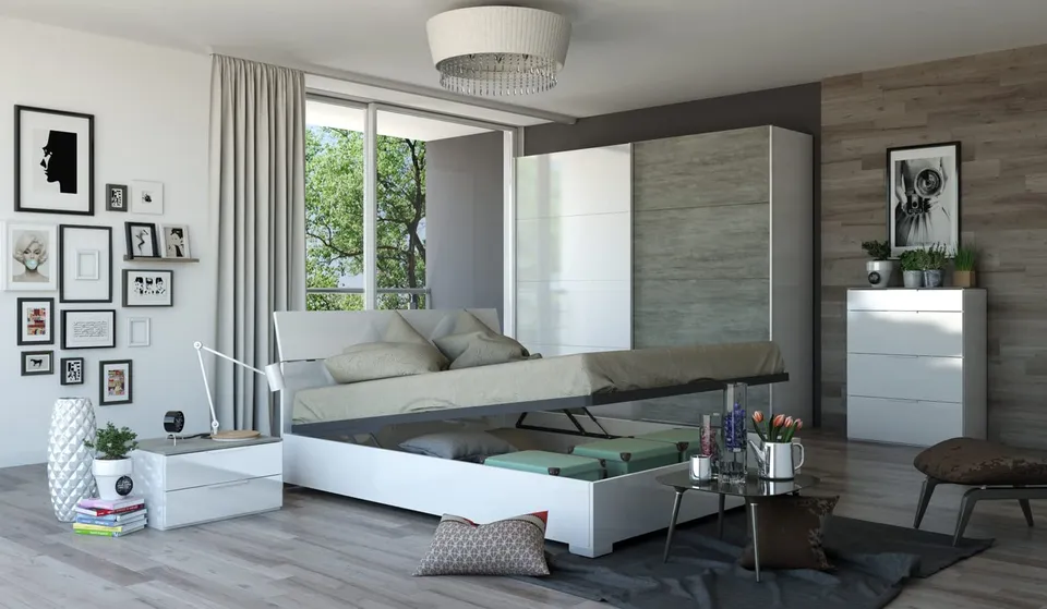 Composad Galaverna camera da letto 5 pezzi cemento bianco contenitore