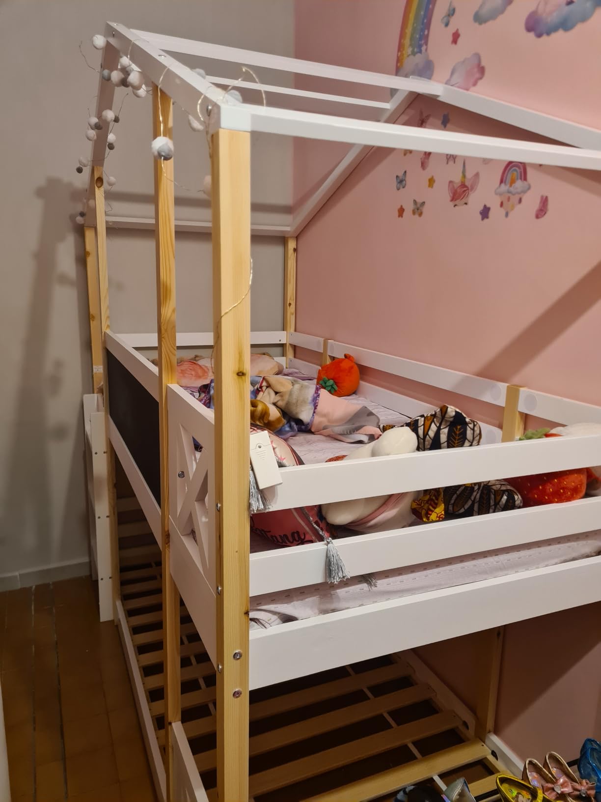 Dolamani letto a castello casetta 90x200 con scaletta in pino