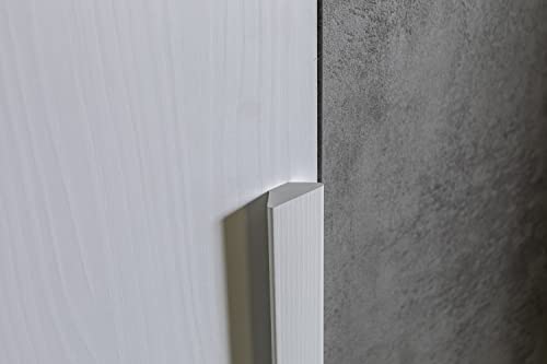 Composad Ador'a camera da letto 5 pezzi cemento e bianco specchio