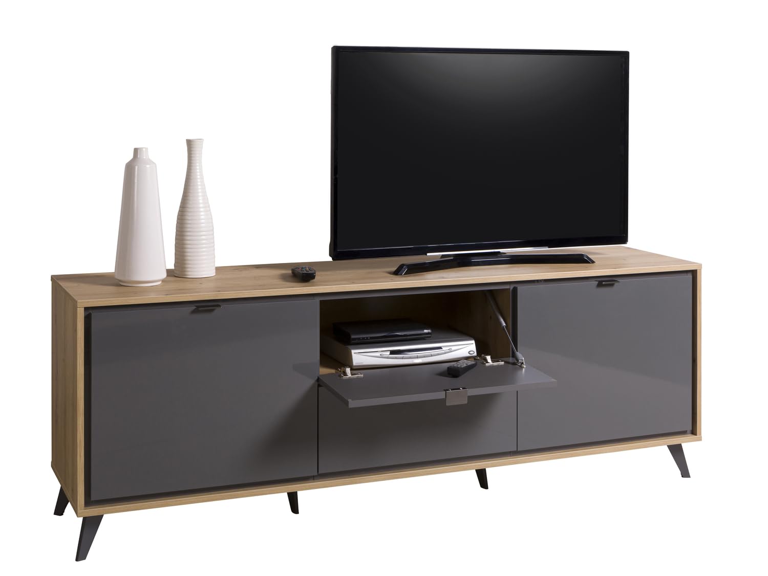 COMPOSAD Cornice Mobile Porta TV 2 Ante 2 Ribalte Rovere