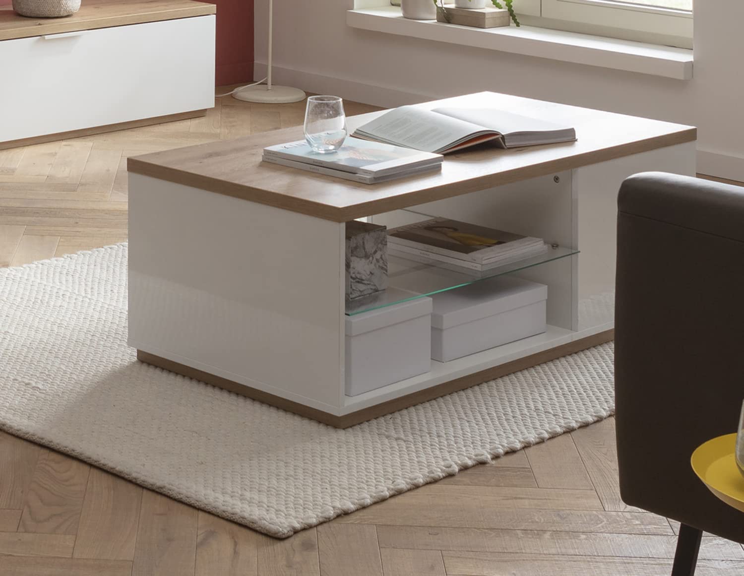 Composad Mundi Tavolino Salotto 122 cm Rovere Bianco