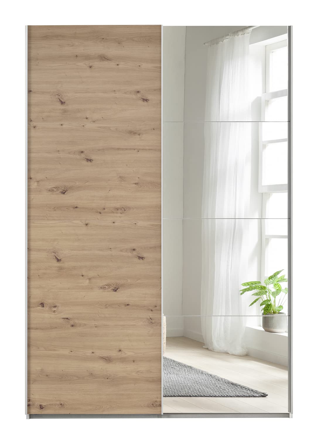 Composad Systema 150x223x67 armadio 2 ante scorrevoli specchio bianco rovere