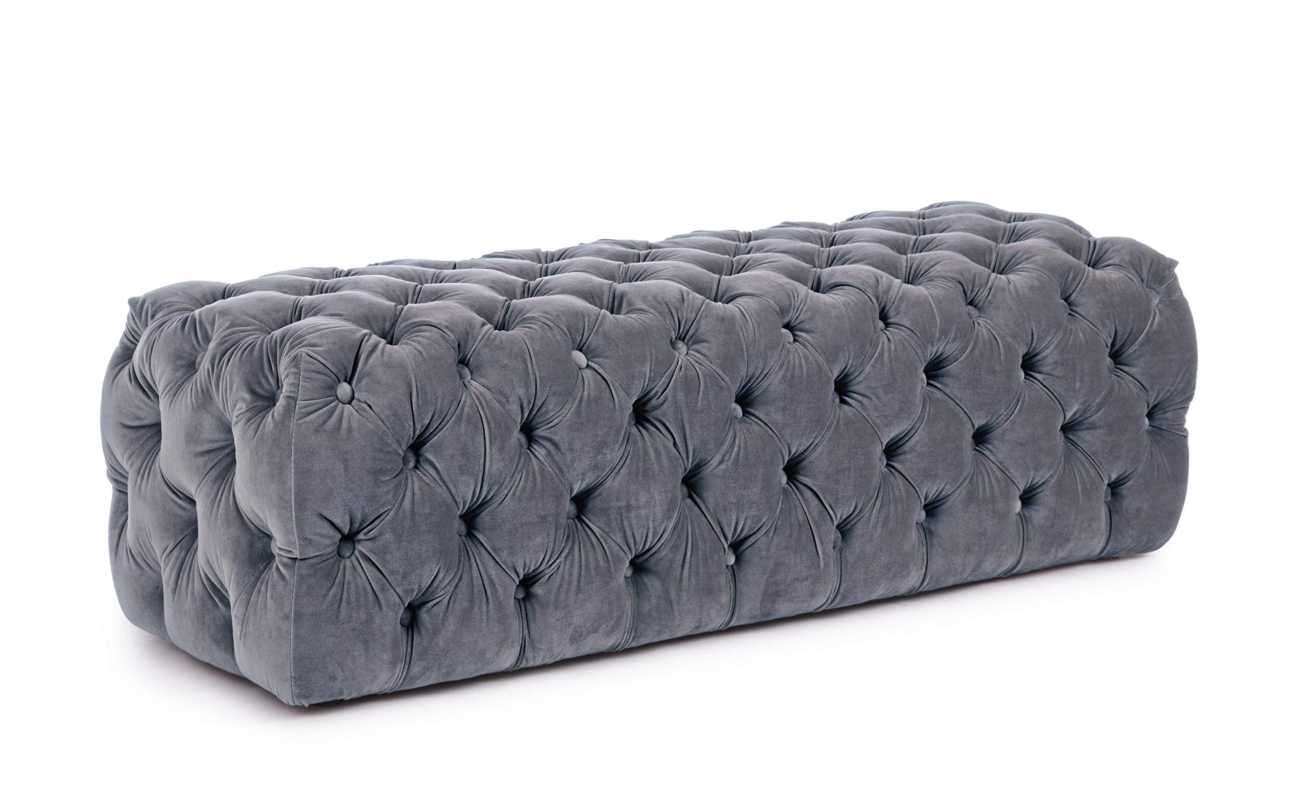 Iperbriko Evan pouf in velluto grigio scuro 123 cm