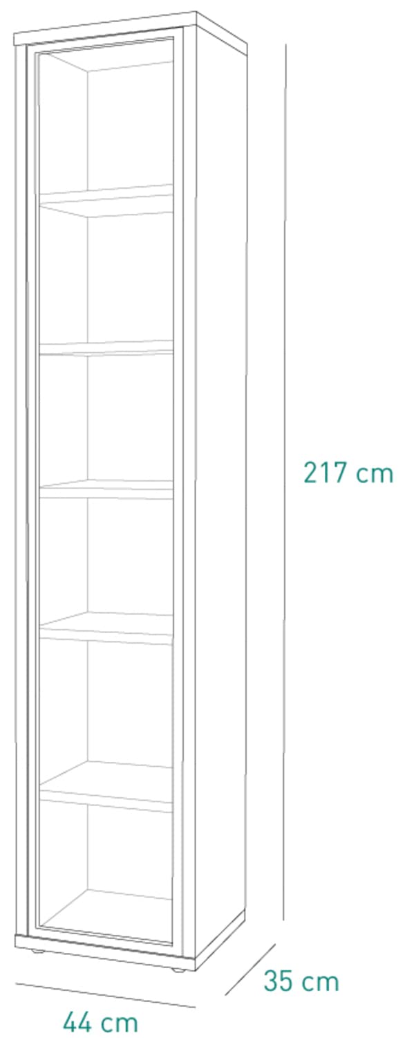 Composad DaVinci libreria alta 1 anta vetro rovere 44 cm
