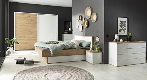 Composad Mundi cassettiera 8 cassetti 136 cm rovere bianco