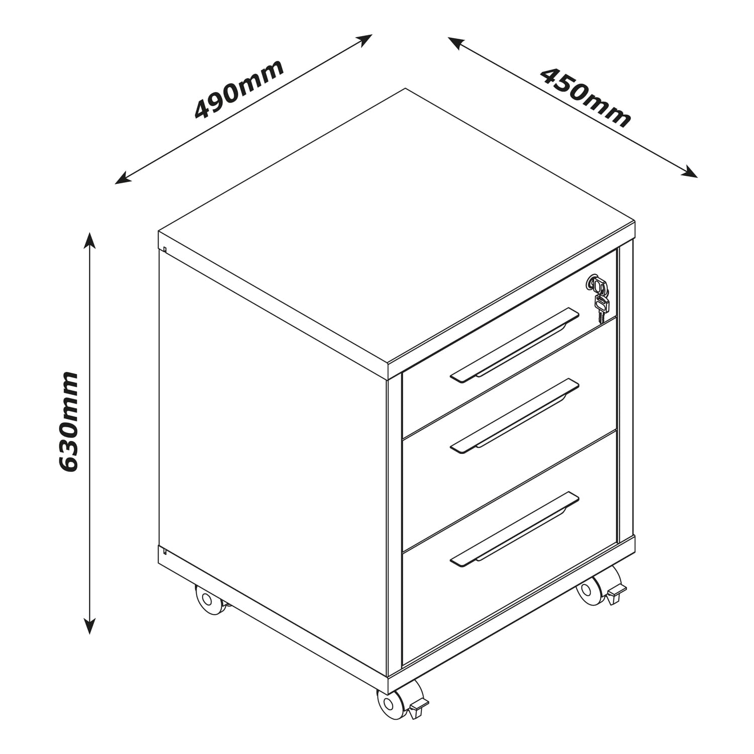 Composad Disegno Set Ufficio 170 e 170 cm K04 Bianco 3 Pezzi
