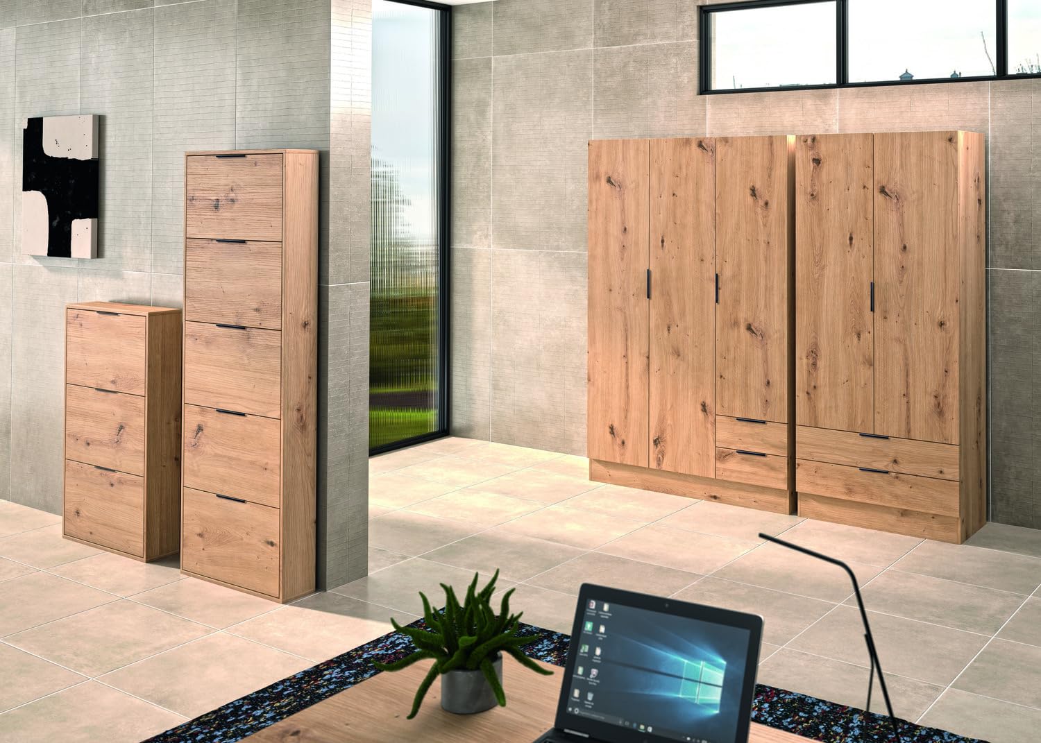 COMPOSAD Espresso Scarpiera Slim 3 Ribalte Rovere 65x105