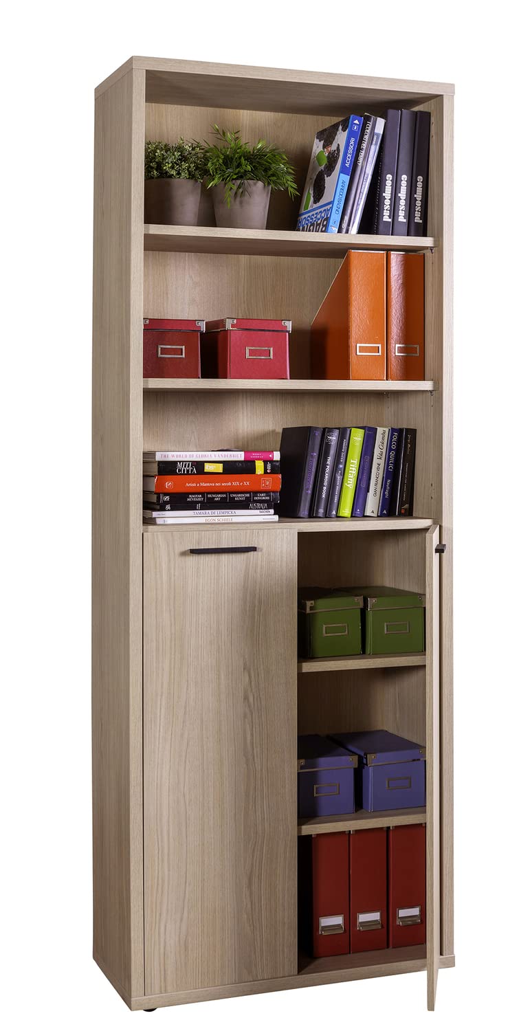 Composad Davinci libreria alta 81,6x217 rovere 2 ante