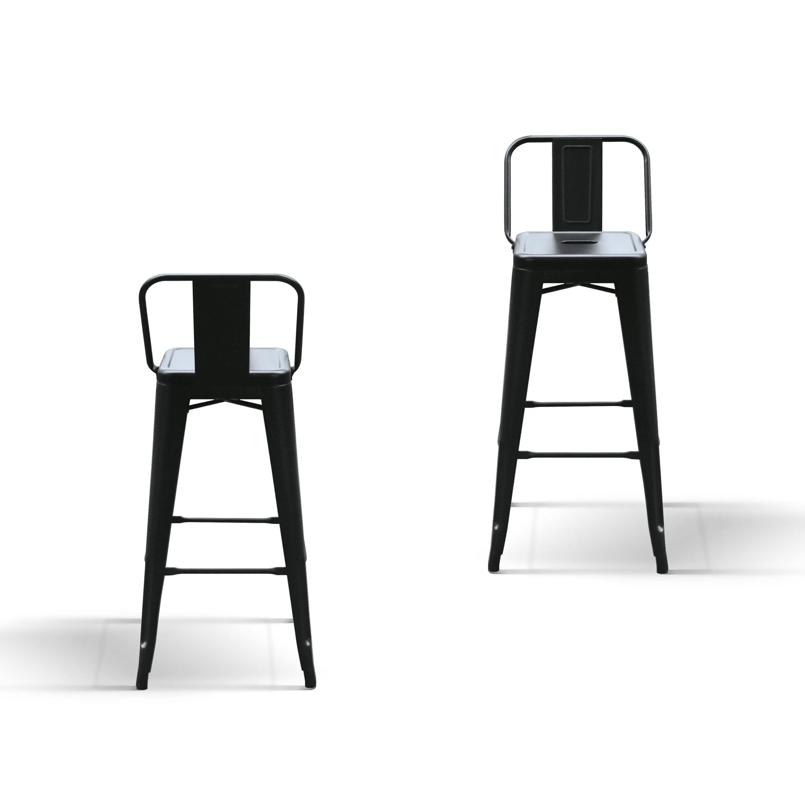 Epocantica Sgabelli in Metallo con Schienale Set 4 Pezzi