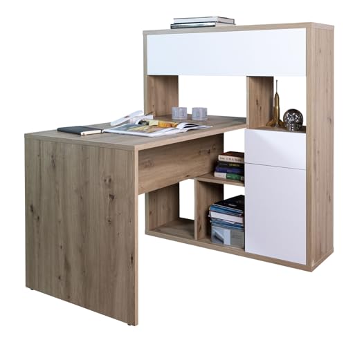 Composad Collegio scrivania con libreria rovere miele-bianco 132,5 cm