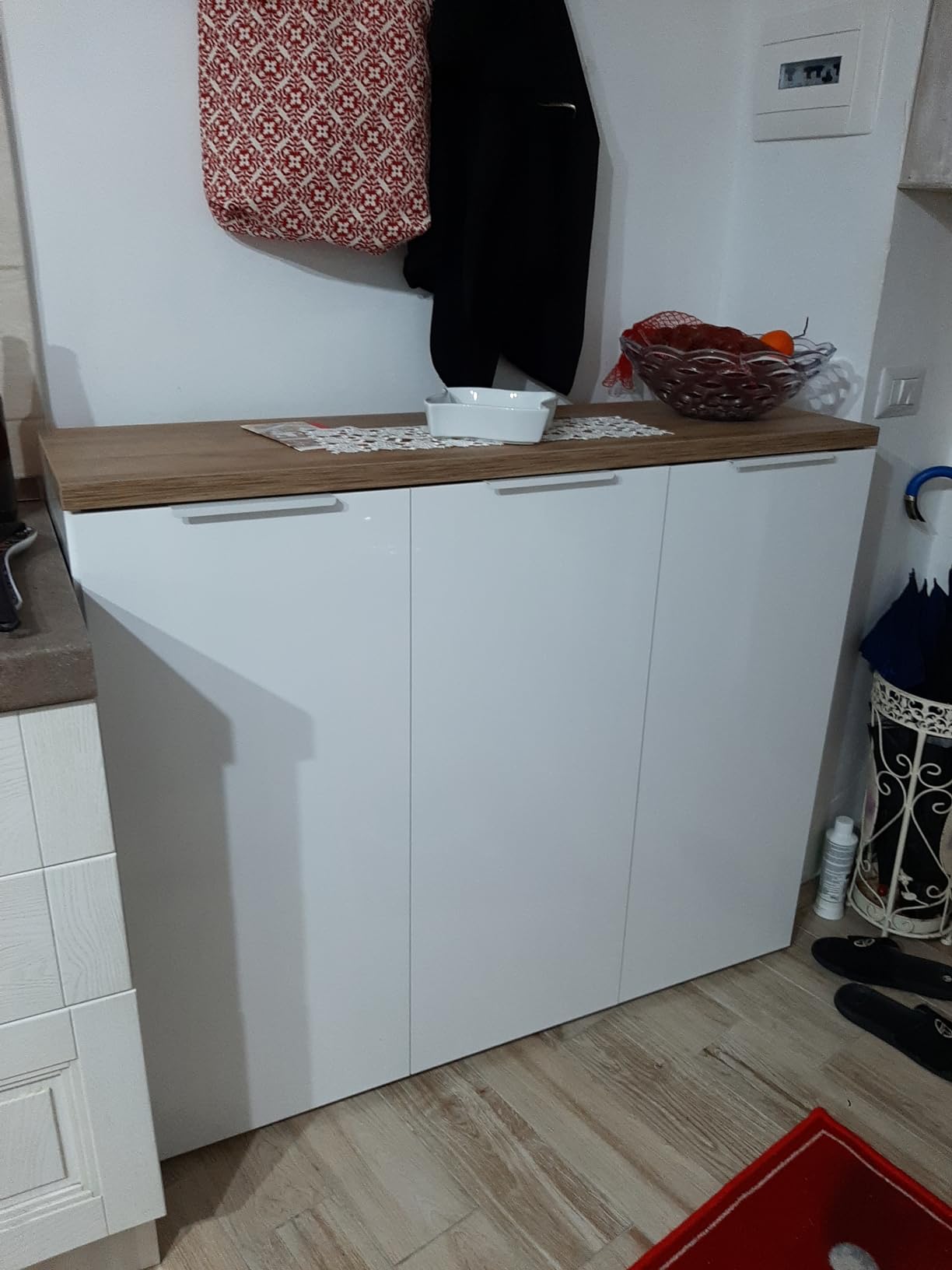 Composad Mundi Scarpiera 3 Ante Rovere Bianco 120 cm