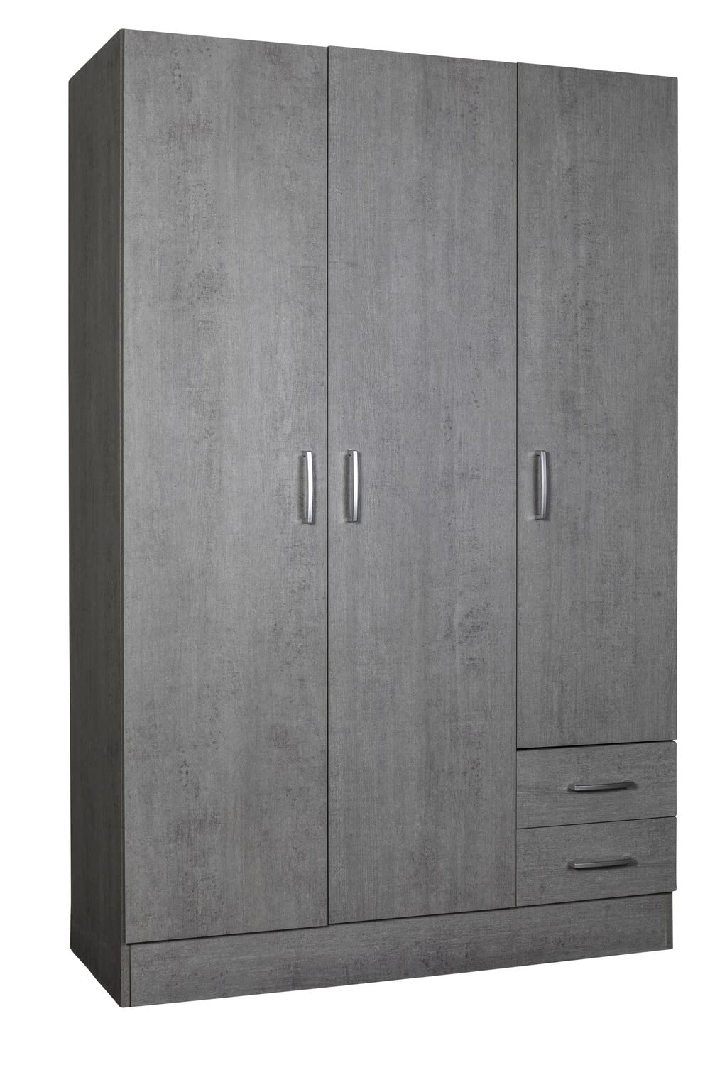 Composad Facile Armadio 3 Ante 2 Cassetti Cemento 119 cm