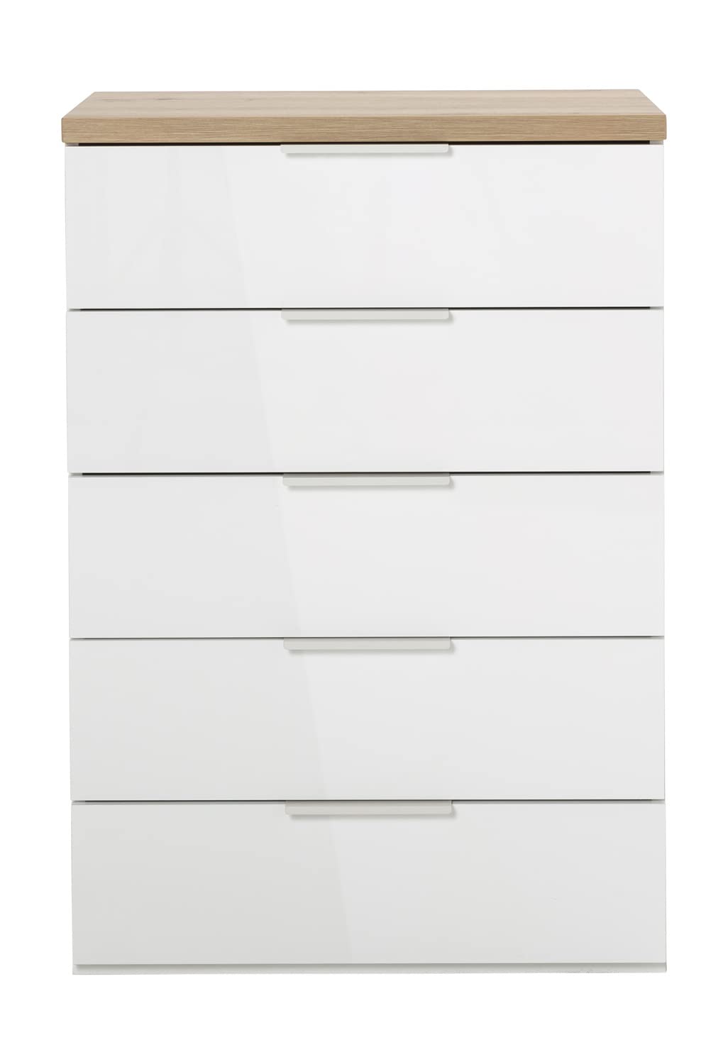 Composad Mundi Cassettiera 5 Cassetti Rovere Miele e Bianco