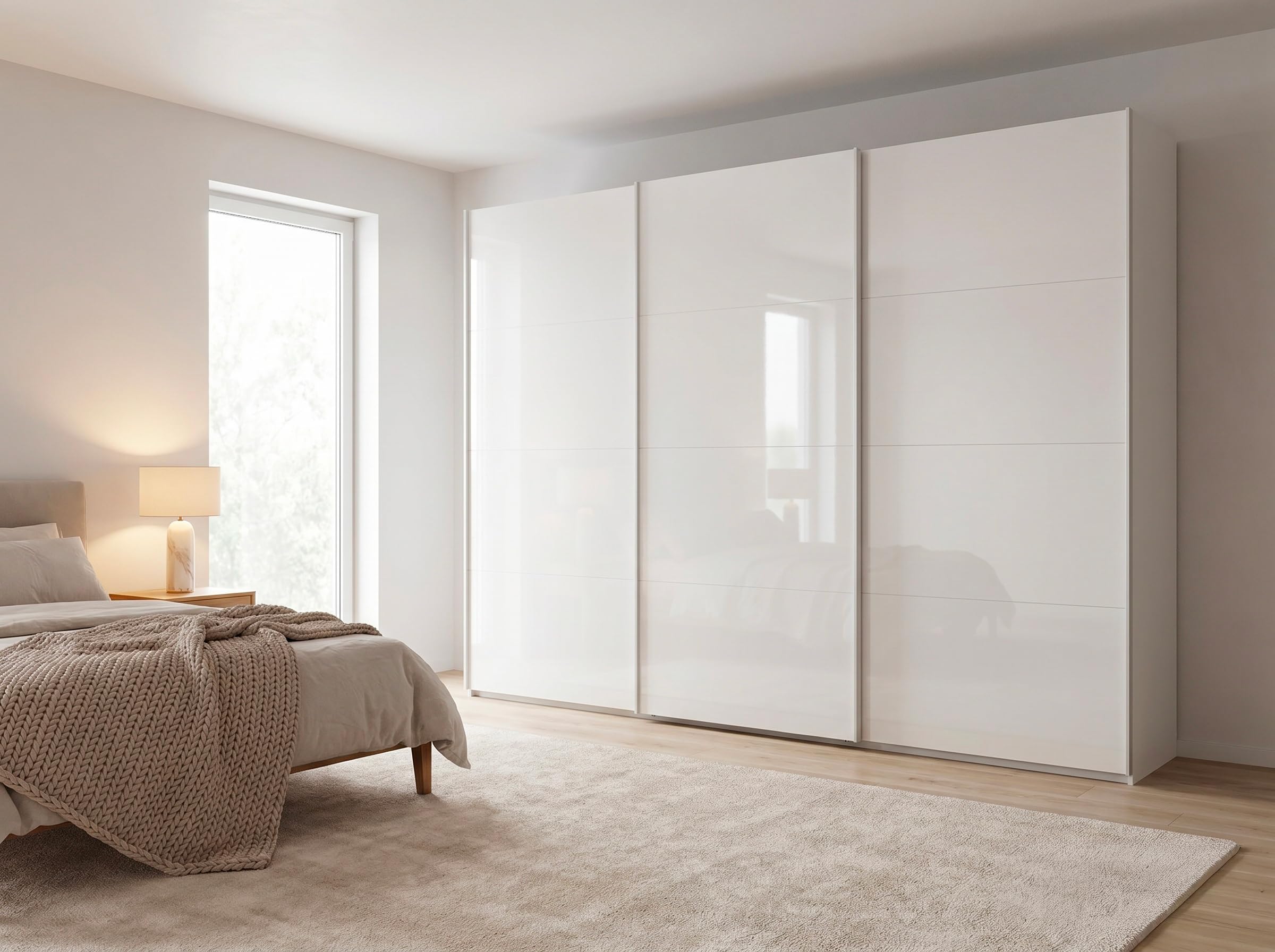 Composad Systema Armadio 3 Ante Scorrevoli Bianco Laccato 304 cm