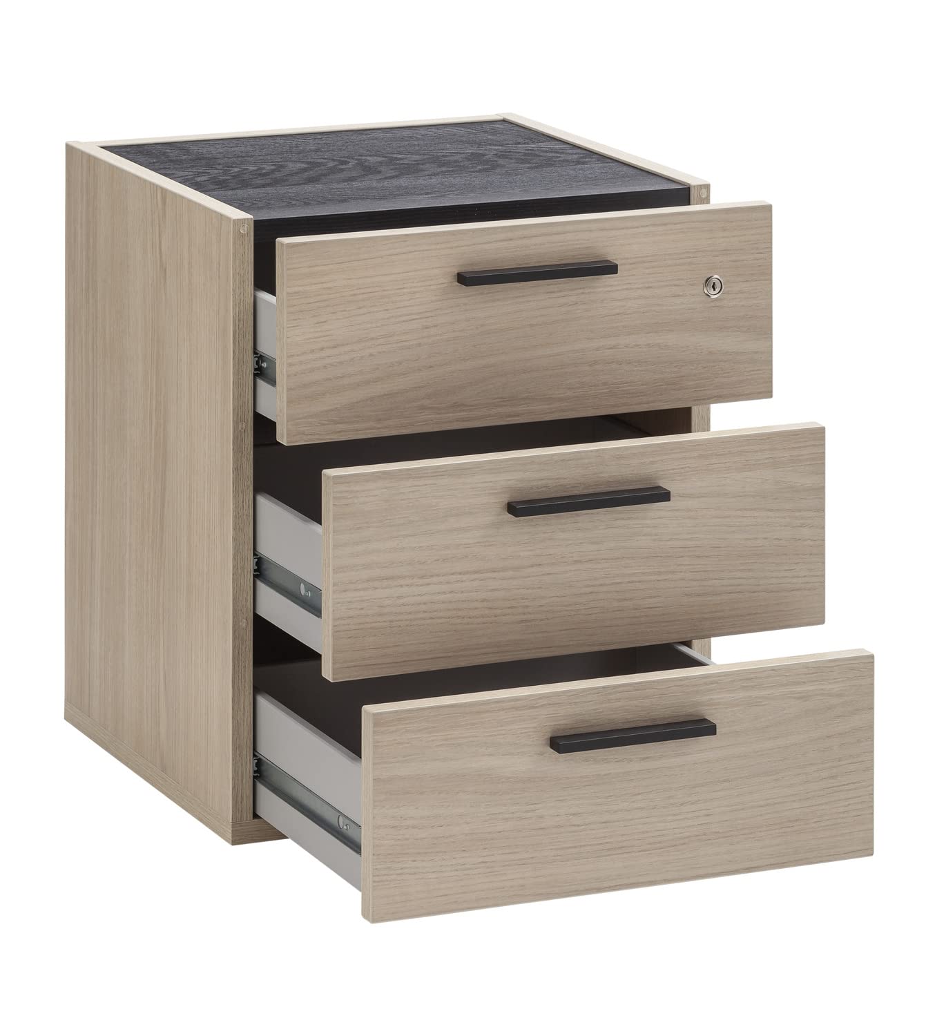 Composad Davinci cassettiera 3 cassetti rovere nero