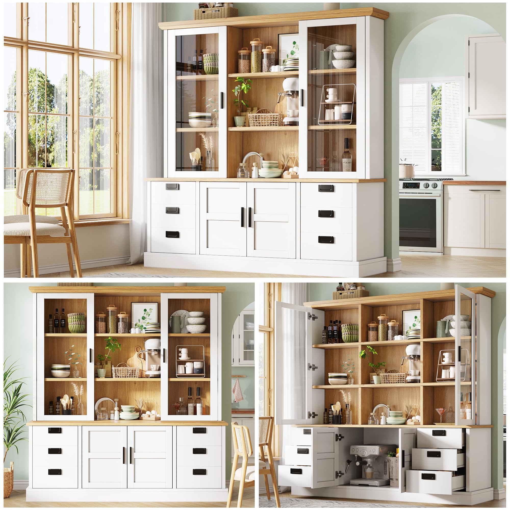 Dolamaní Credenza Alta 140x40x185 cm 6 Cassetti Vetro