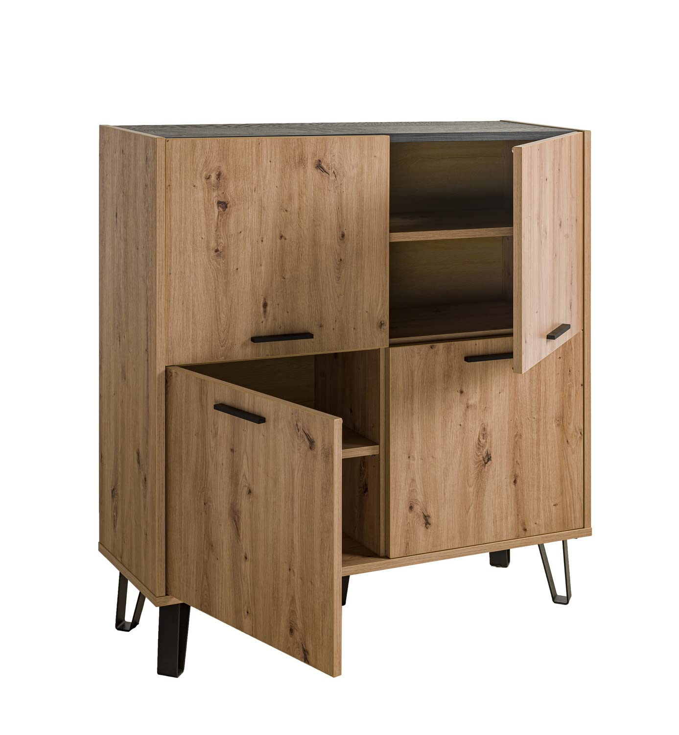 Composad Vitruvia Soggiorno 4 Mobili Rovere Miele Nero