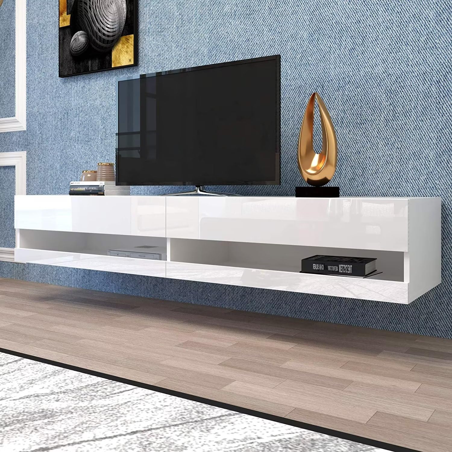 Dolamaní mobile TV bianco 140 cm sospeso