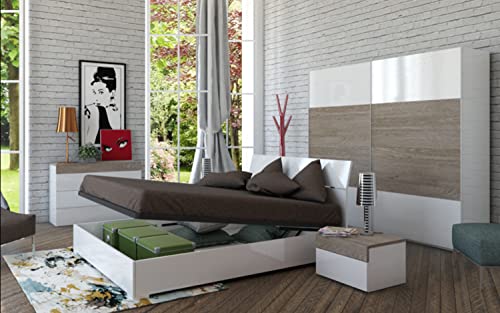 Composad Gelosia camera da letto 5 mobili rovere gessato e bianco