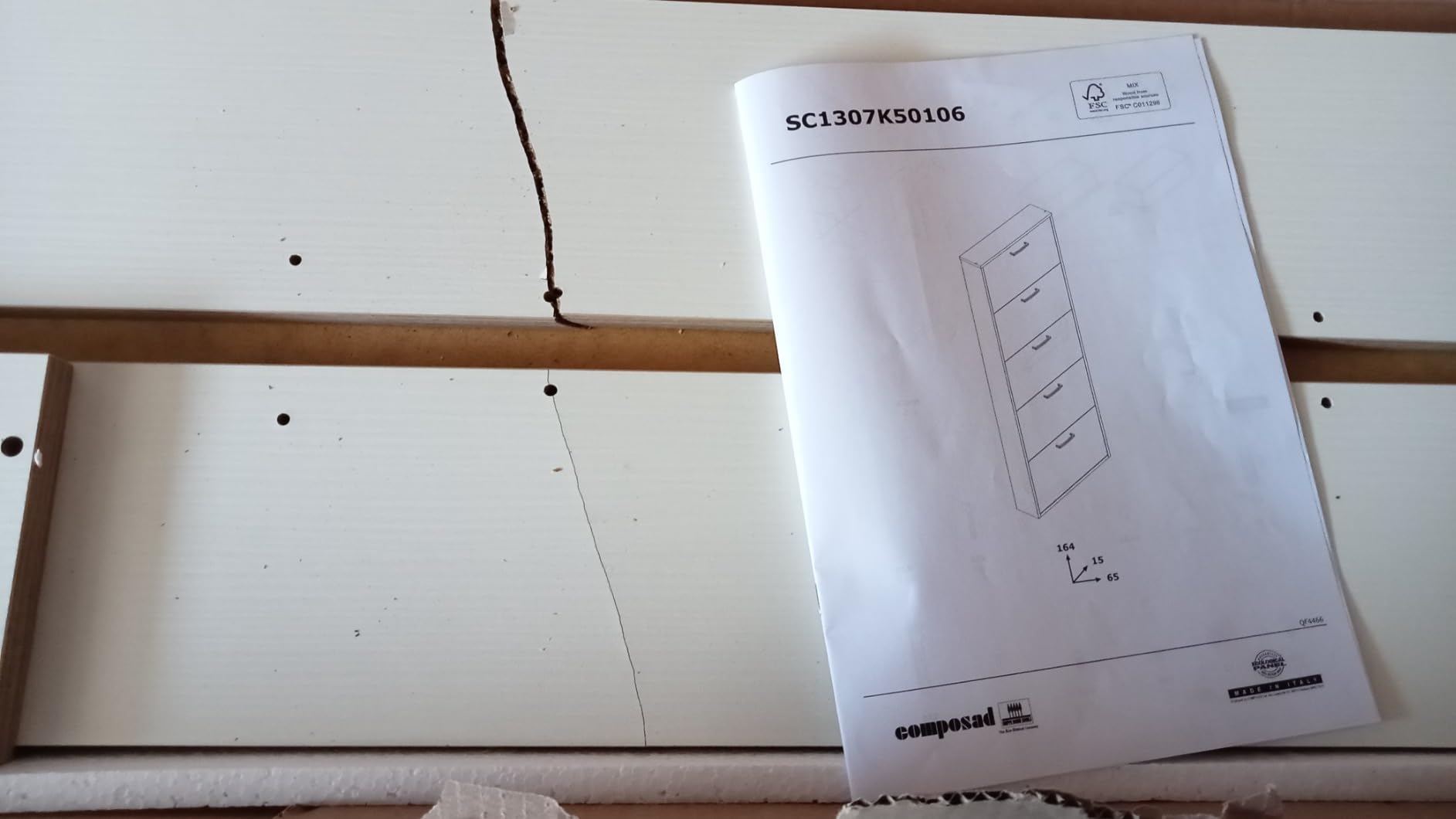 Composad Facile Scarpiera 5 Ribalte Rovere Sonoma Slim 65x164 cm