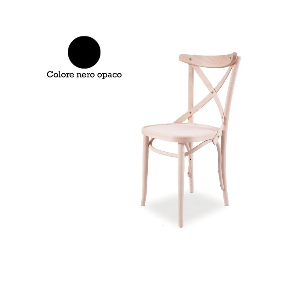 Iperbriko sedia legno faggio curvato nero opaco 51x51 cm