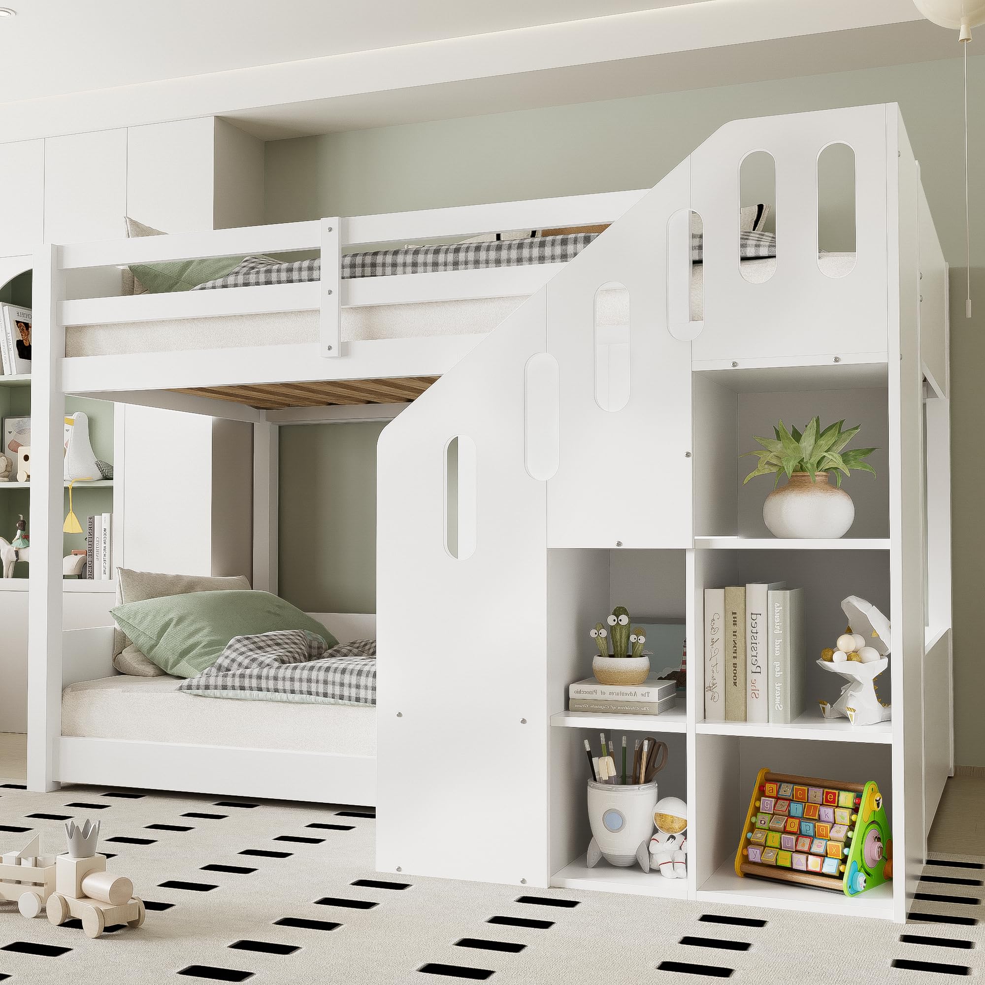 Dolamaní Letto a Castello 90x200 con Scala Bianco