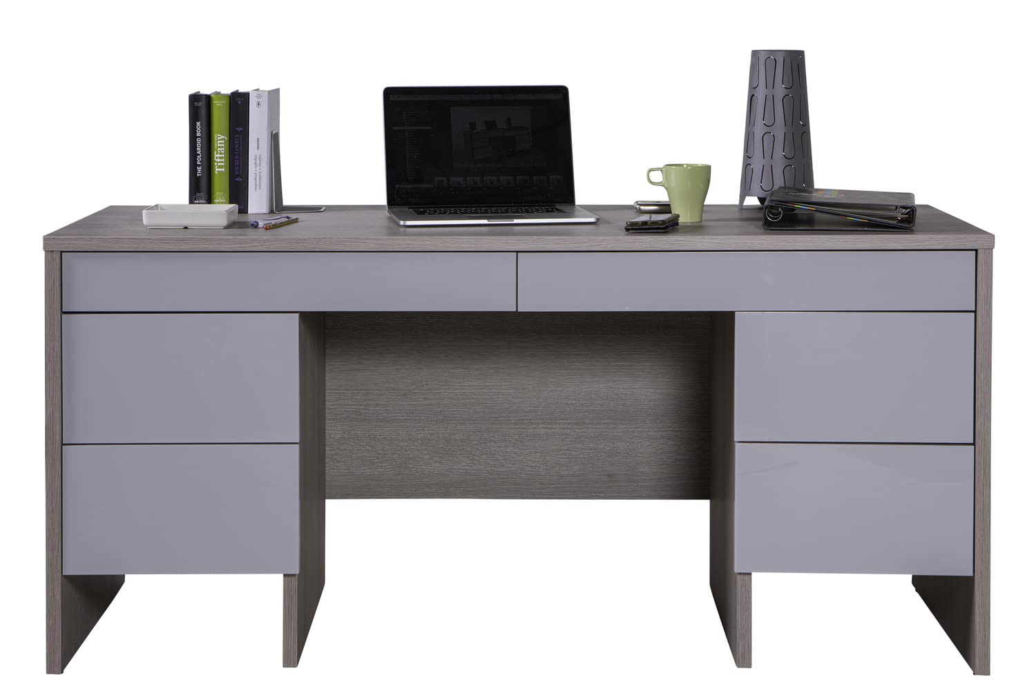 Composad Columbia scrivania 6 cassetti rovere glamour