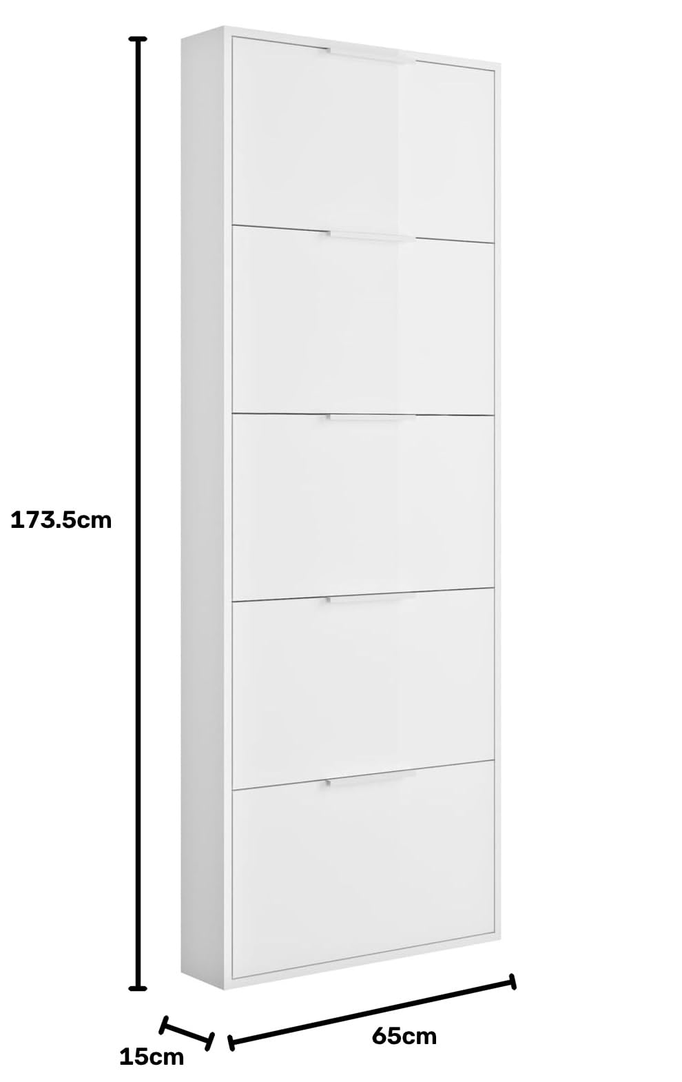 COMPOSAD Espresso scarpiera 5 ribalte bianco laccato slim