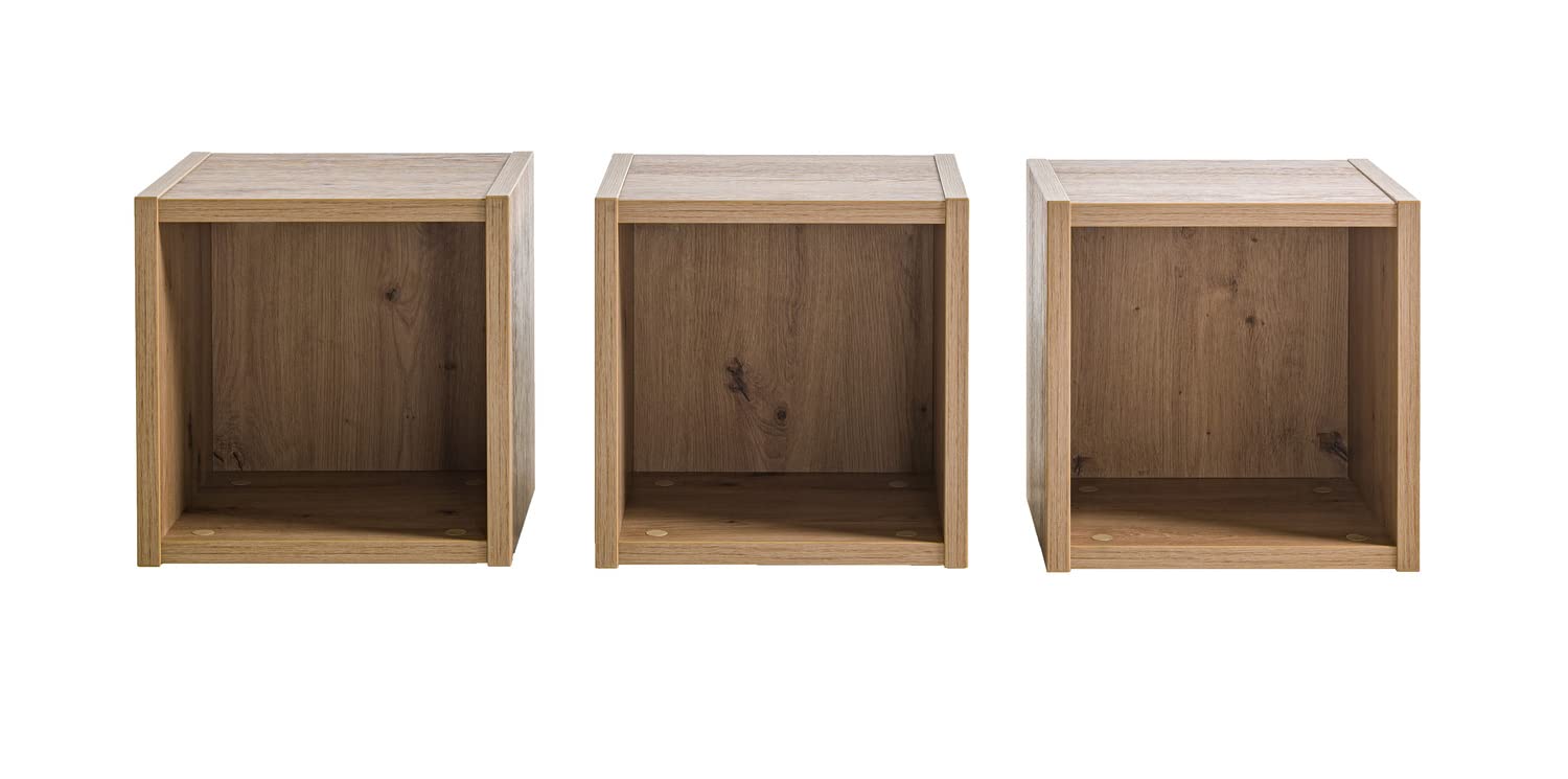 Composad Vitruvia Set 3 Cubi Mensole 35 cm Rovere Miele