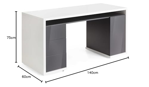 Composad SR7045 scrivania 140 cm bianco 3 cassetti