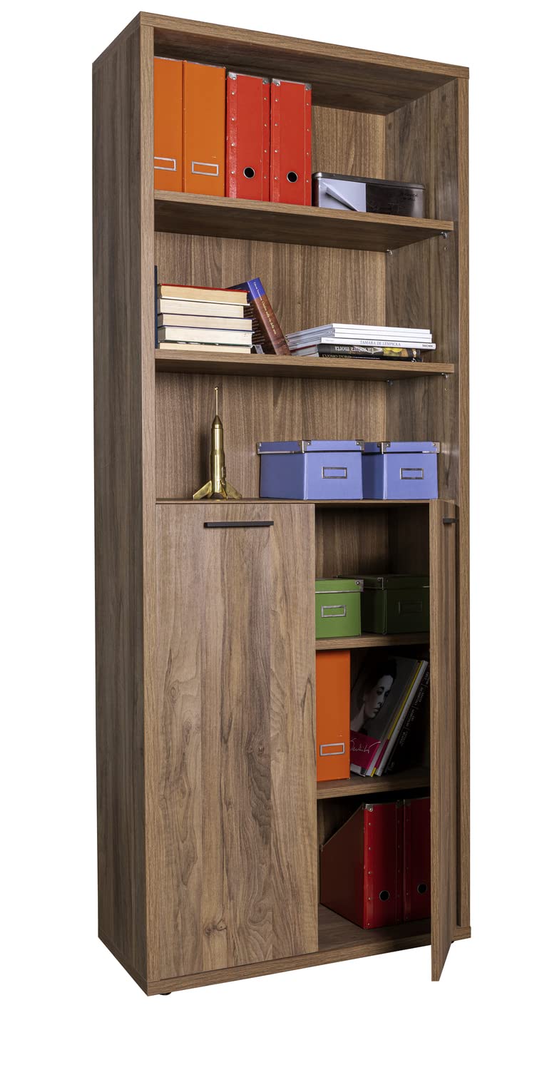 Composad Davinci 2 Ante 3 Vani Libreria Alta Noce Brera 82 cm