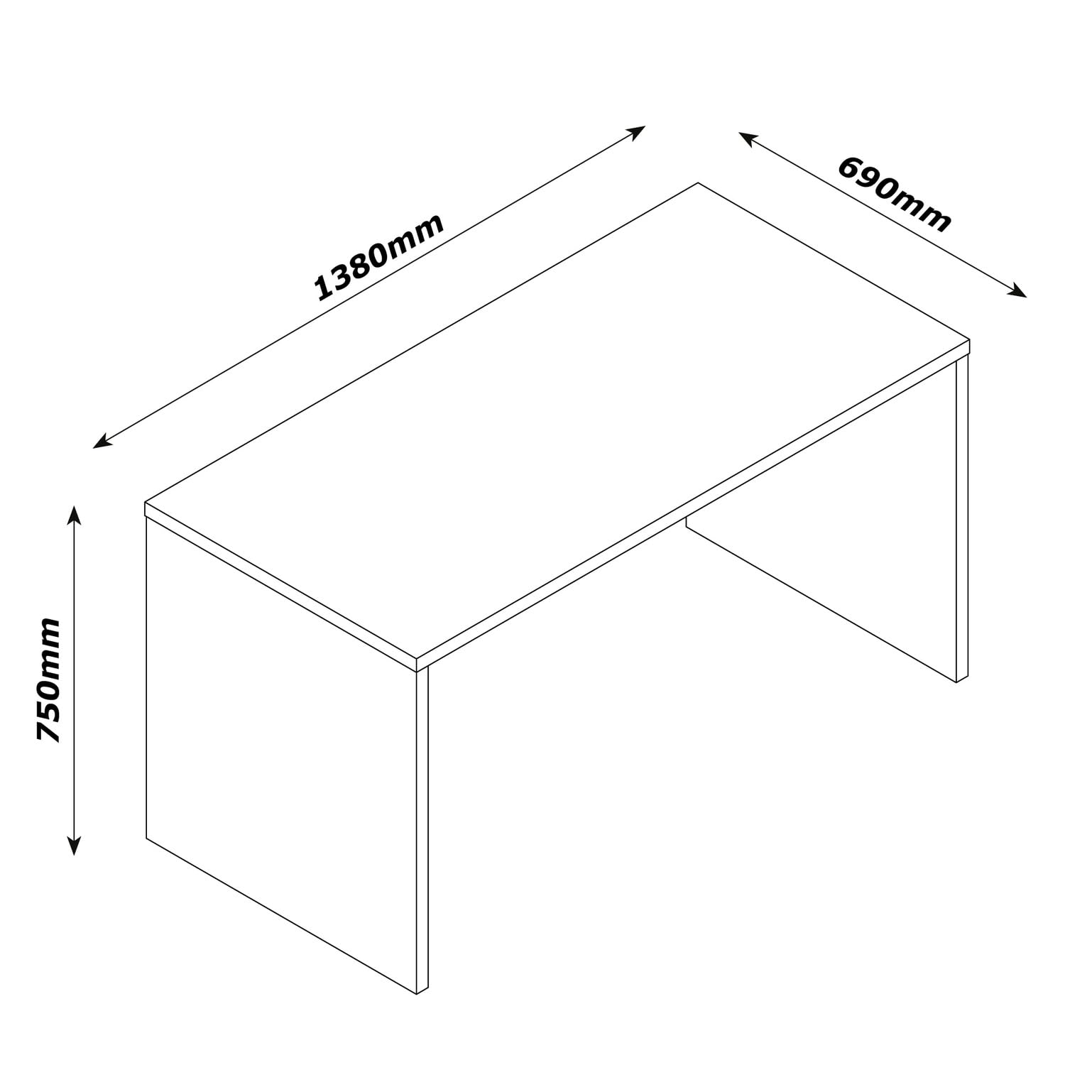 Composad Disegno scrivania ufficio 138 cm noce brera
