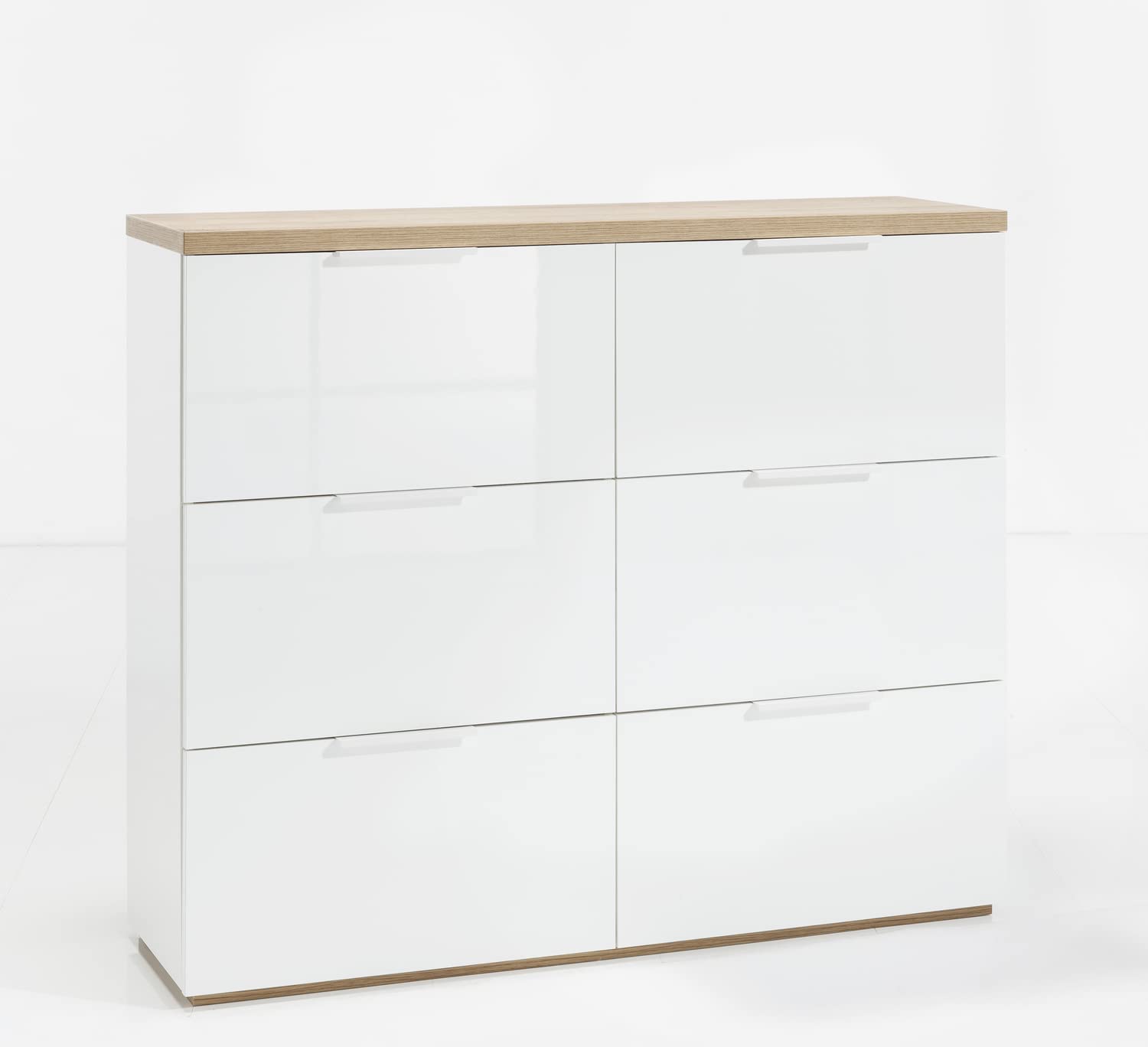 Composad Mundi 6 ribalte scarpiera rovere bianco 120 cm