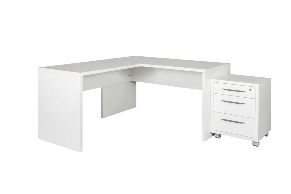 COMPOSAD Disegno Ufficio Completo K04 Bianco 180x169 Legno