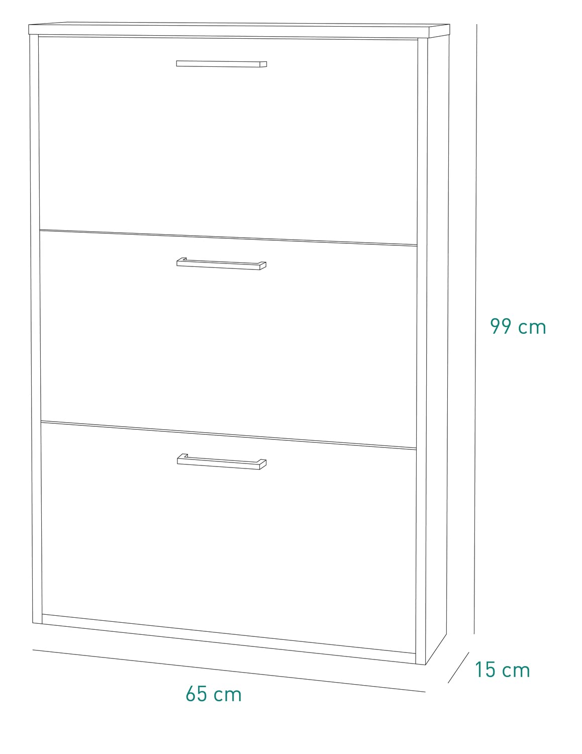 COMPOSAD Facile scarpiera 3 ribalte bianca 9 paia slim