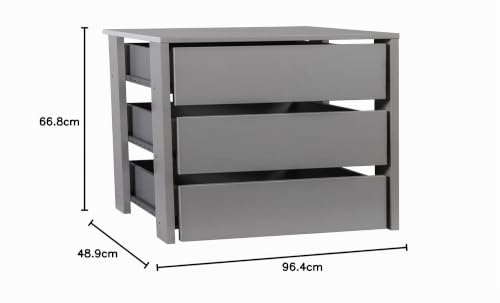 Composad Cassettiera Interna Armadio Grigia 96,4 cm 3 Cassetti