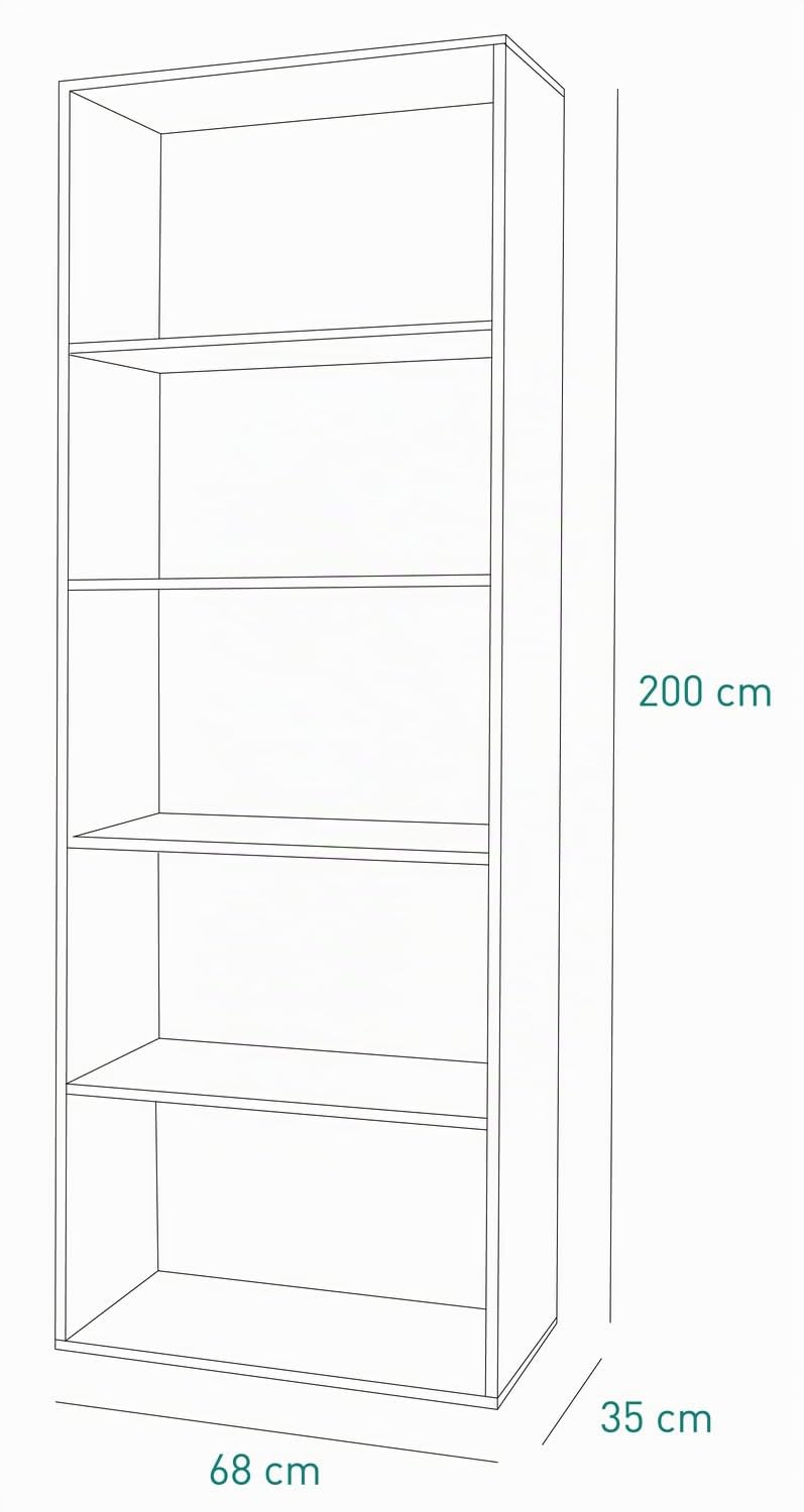 Composad Flow Libreria Alta 4 Ripiani Grigio Cemento 69x200 cm