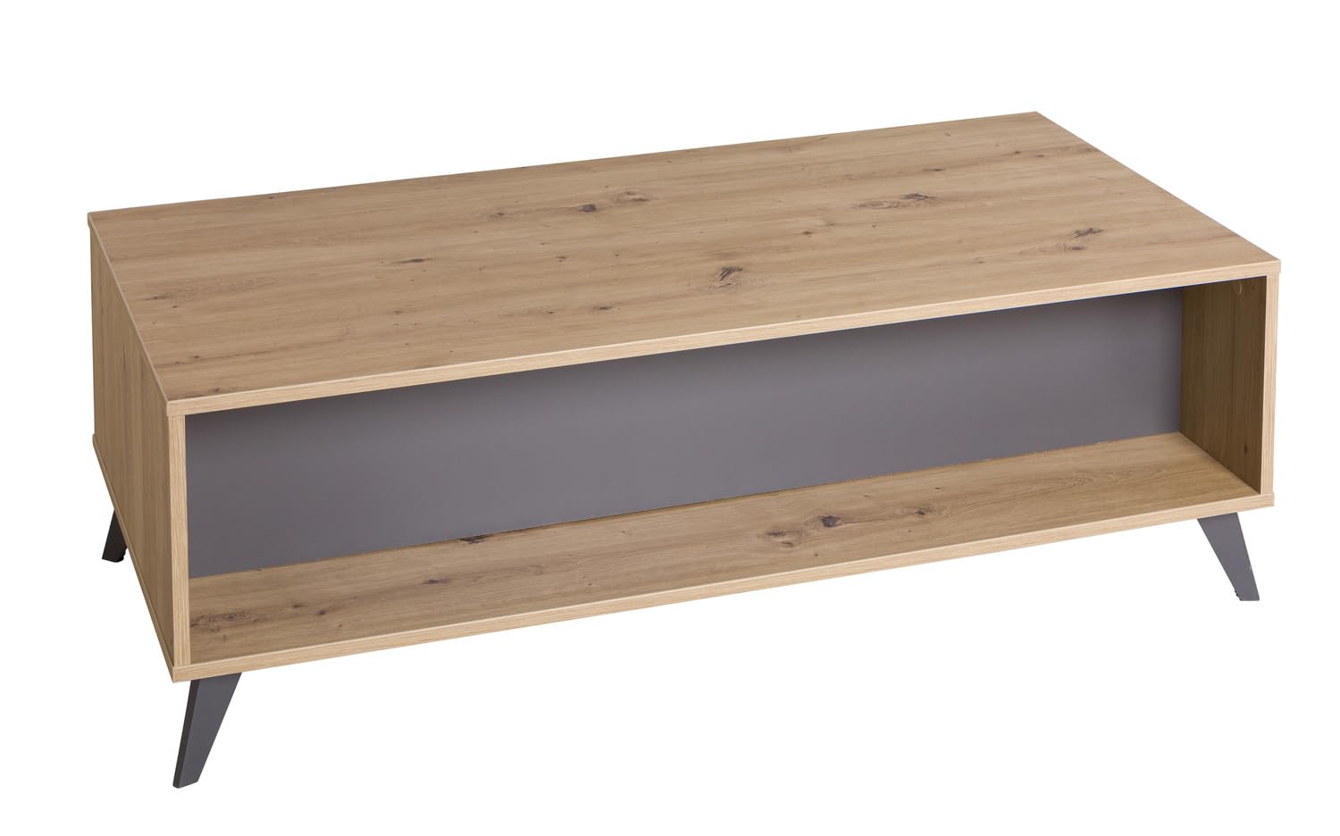 Composad Cornice 1 Cassetto Tavolino Salotto Rovere Titanio