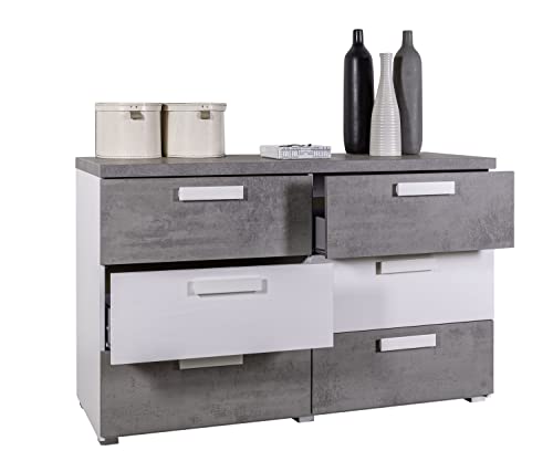 Composad Ador’a cassettiera 6 cassetti grigio bianco